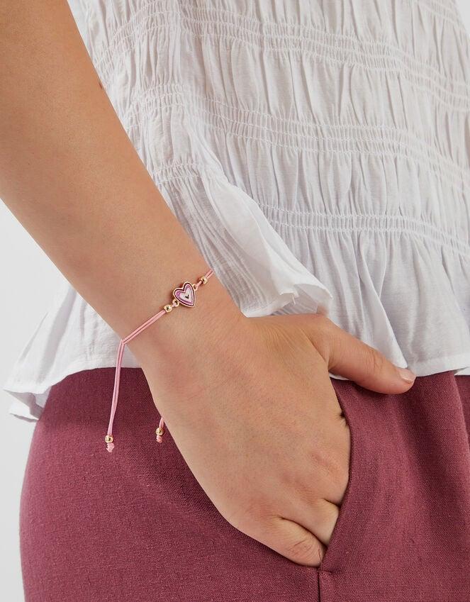 Accessorize Heart Charm Cord Bracelet