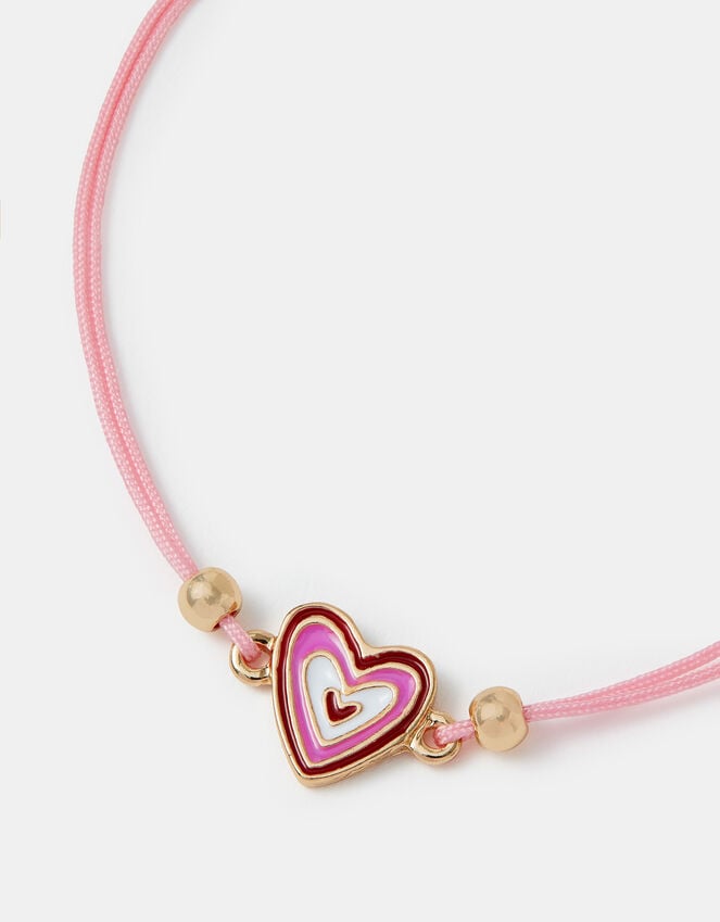accessorize Heart Charm Cord Bracelet