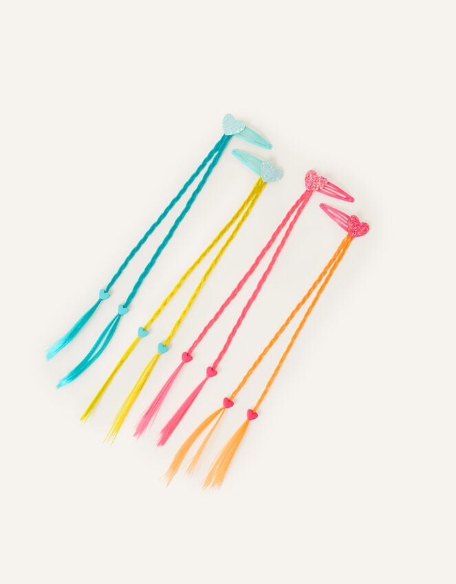 accessorize Heart Fake Hair Clips 4 Pack