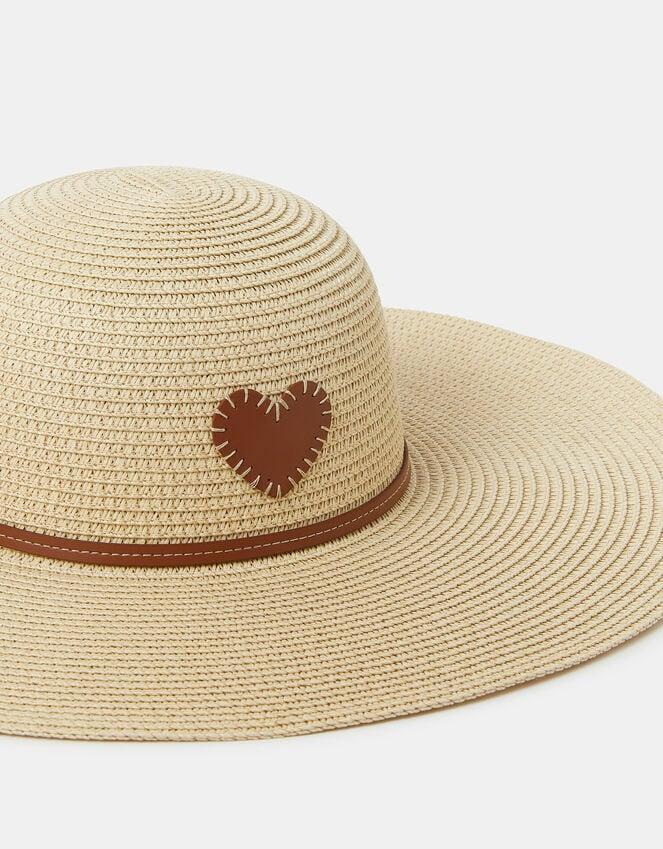 Accessorize Heart Floppy Straw Hat