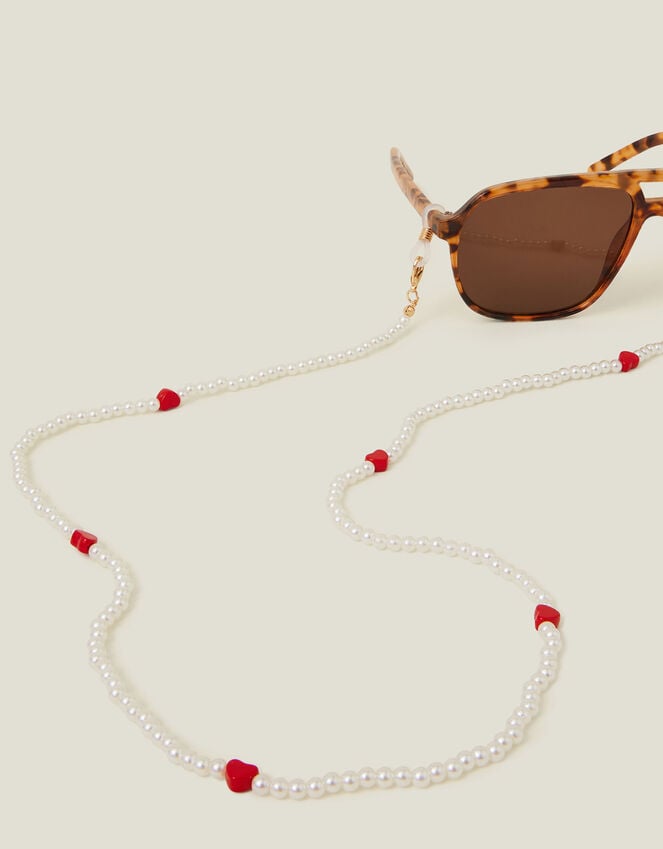Accessorize Heart Pearl Beaded Sunglasses Chain