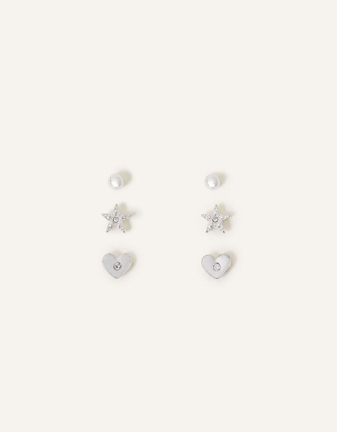 Accessorize Heart Stud Earrings Set Of Three