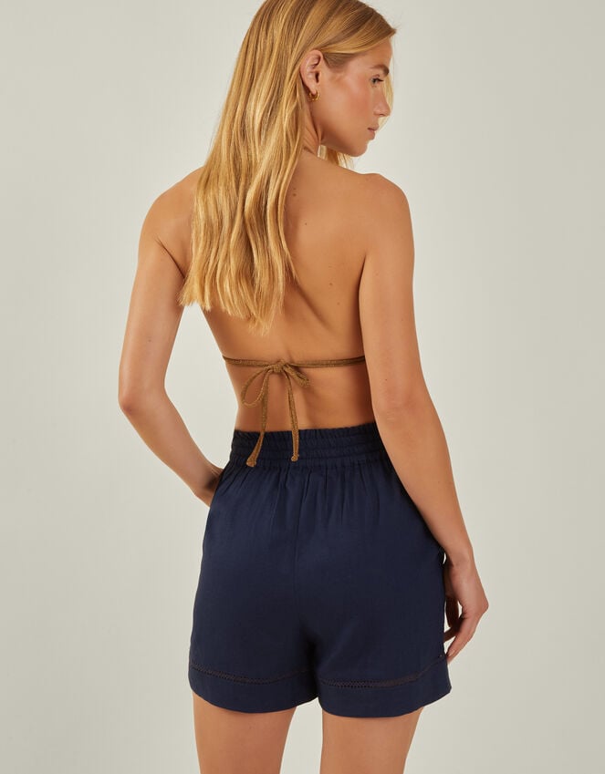 Accessorize High Waist Beach Shorts Blue