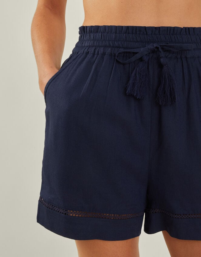 Accessorize High Waist Beach Shorts Blue