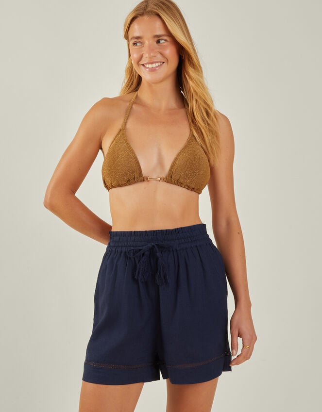 accessorize High Waist Beach Shorts Blue