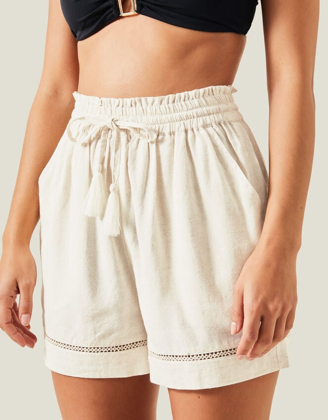 accessorize High Waist Beach Shorts Camel