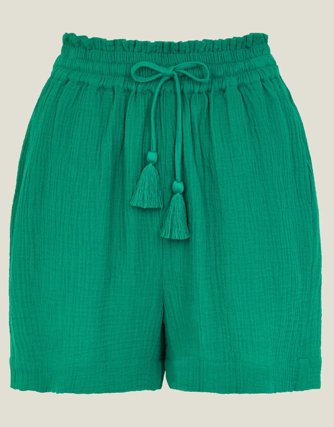 Accessorize High Waist Crinkle Shorts Teal