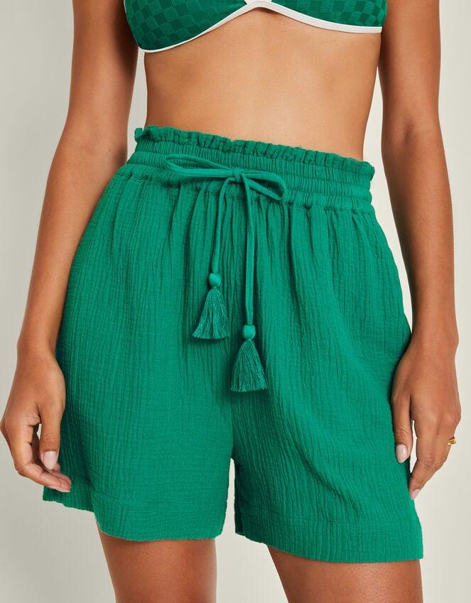 accessorize High Waist Crinkle Shorts Teal