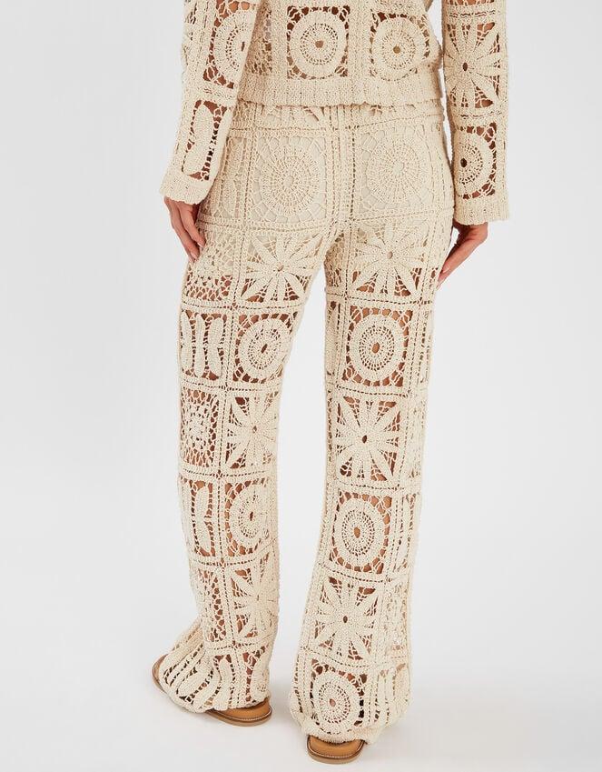 Accessorize High Waist Crochet Trousers Natural