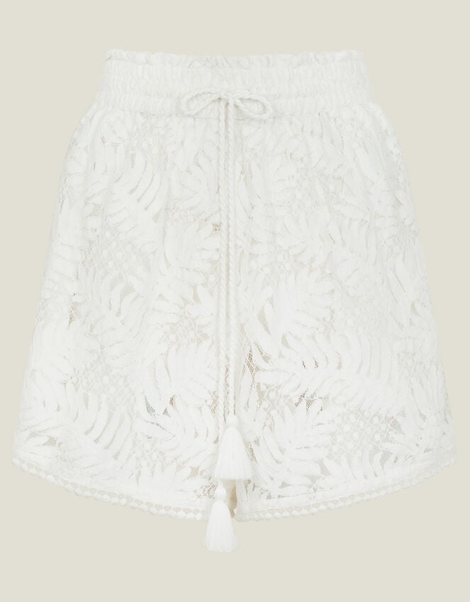 Accessorize High Waist Lacy Palm Shorts Ivory