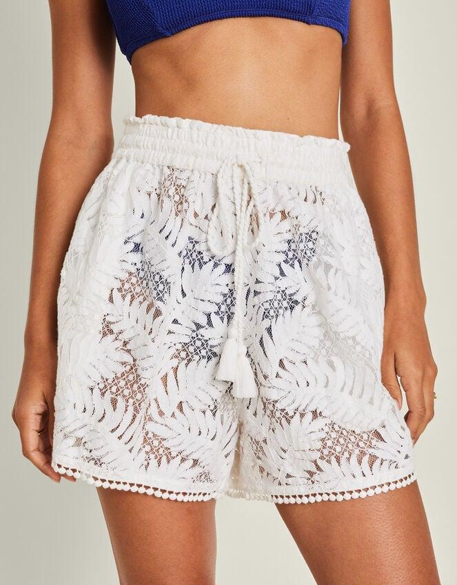 accessorize High Waist Lacy Palm Shorts Ivory