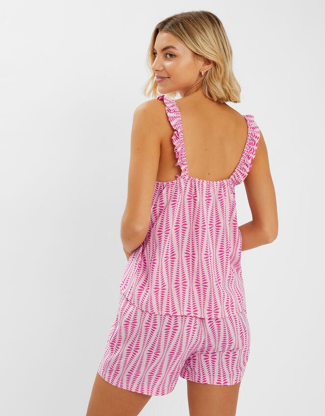 Accessorize Ikat Frill Short Pyjamas Set Pink