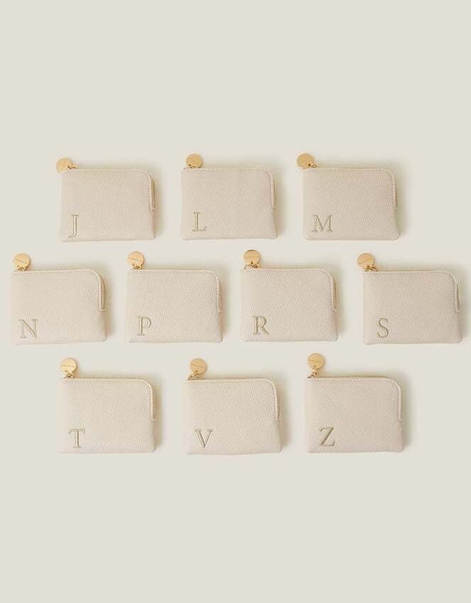 Accessorize Initial Coin Purse Cream