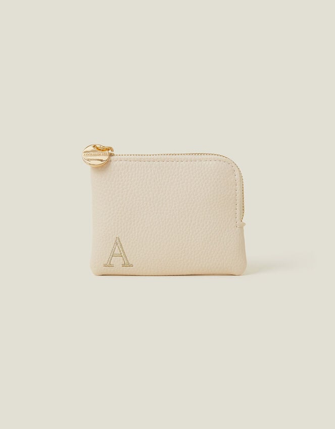 accessorize Initial Coin Purse Cream