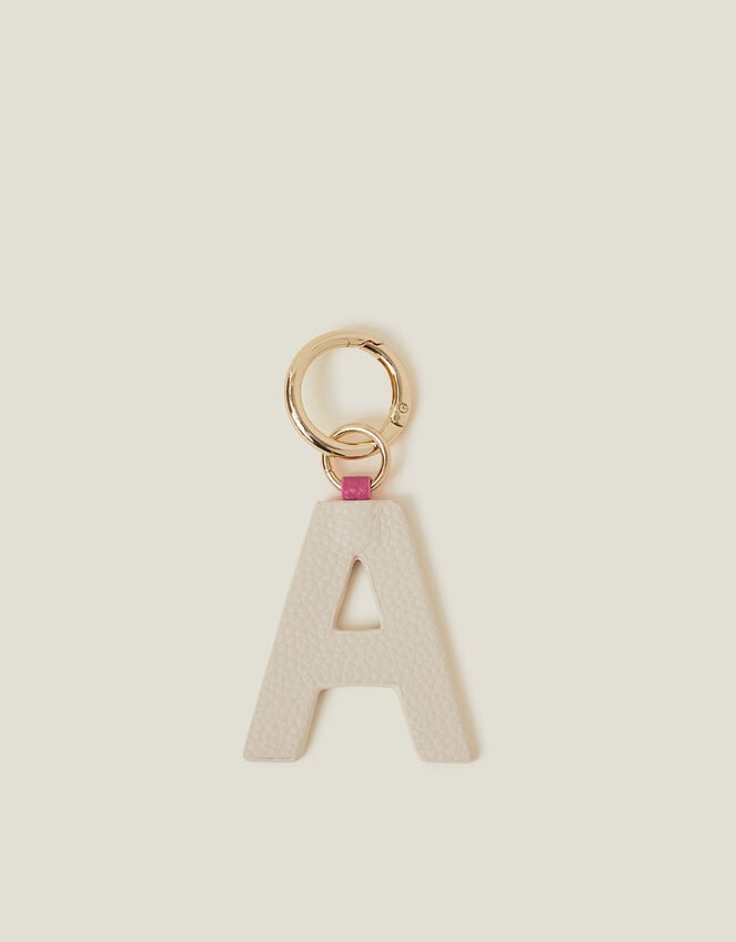 Accessorize Initial Colour Block Keyring Pink