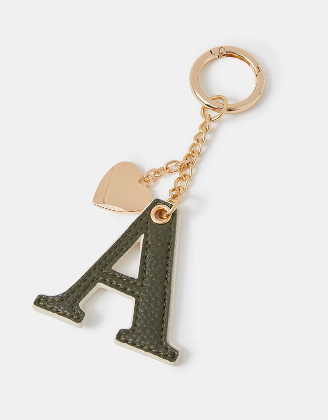 Accessorize Initial Heart Bag Charm Green