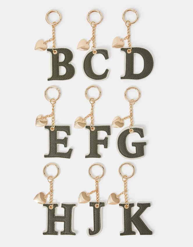 Accessorize Initial Heart Bag Charm Green