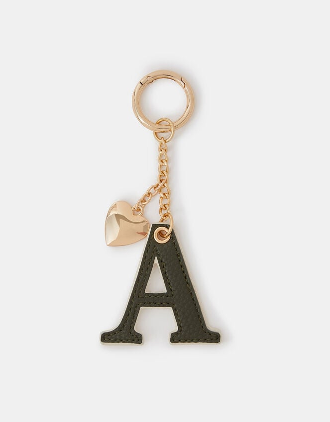 accessorize Initial Heart Bag Charm Green