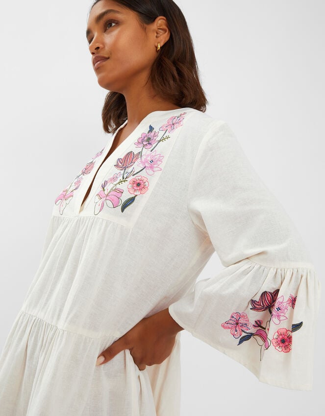 Accessorize Jasmine Embroidered Smock Dress White