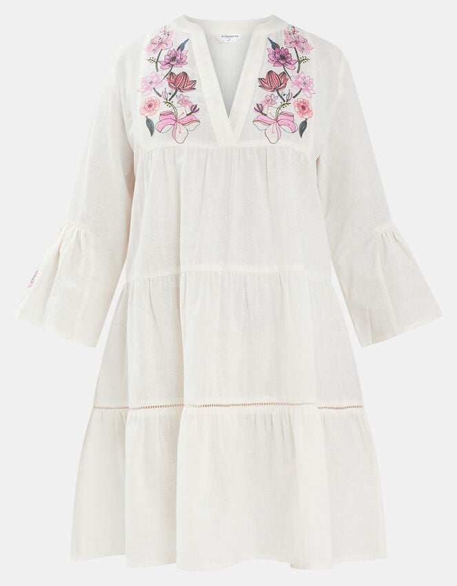 Accessorize Jasmine Embroidered Smock Dress White