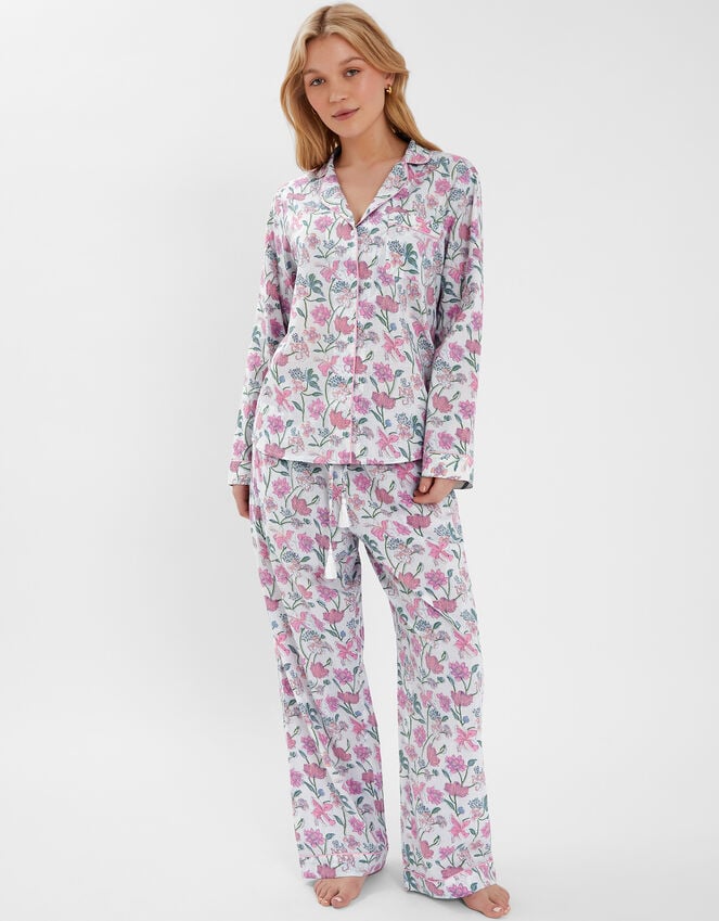 accessorize Jasmine Print Long Pyjamas Set Pink