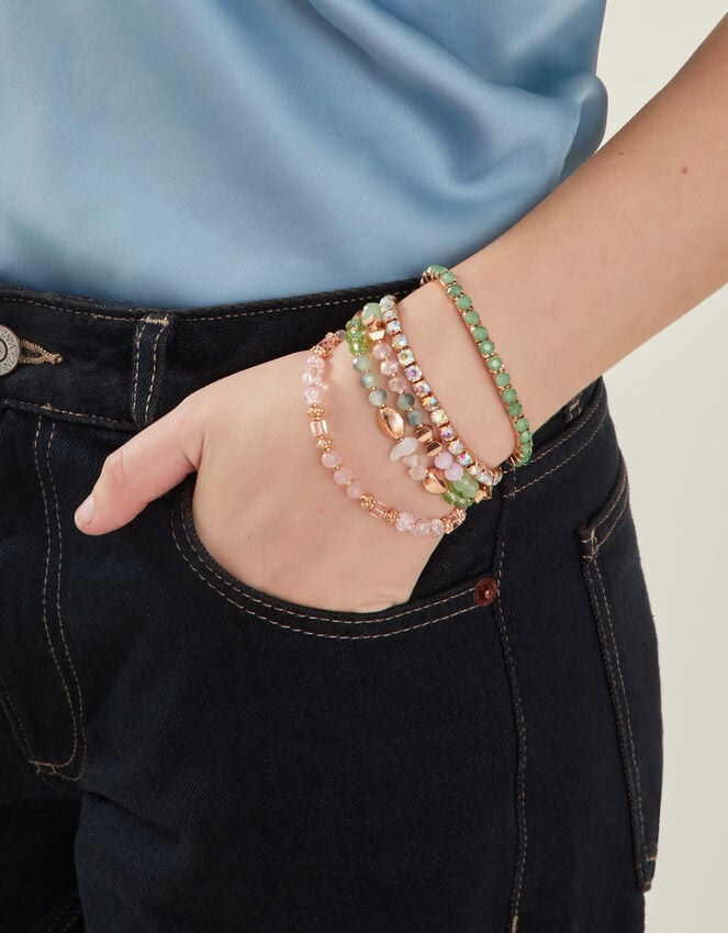 Accessorize Jewel Bead Stretch Bracelet Multipack