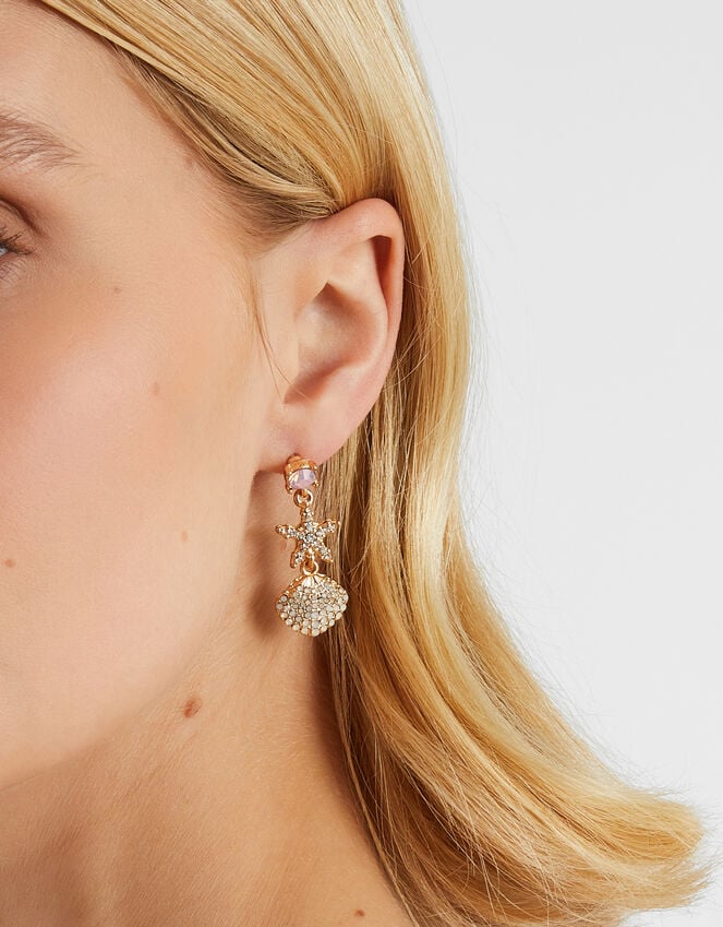 Accessorize Jewel Shell Drop Earrings