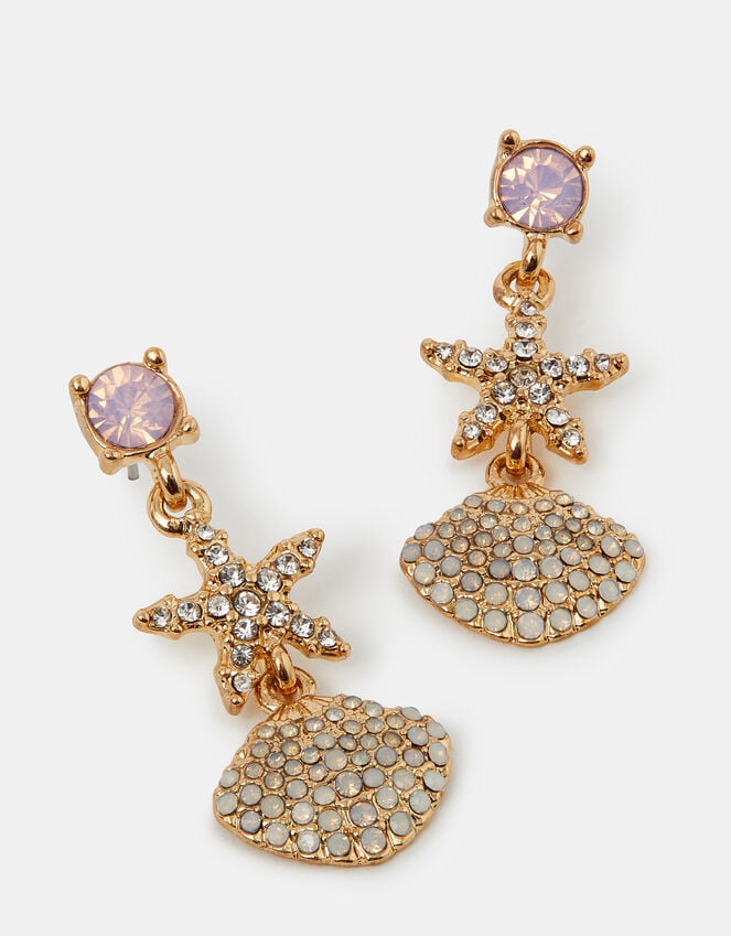 accessorize Jewel Shell Drop Earrings