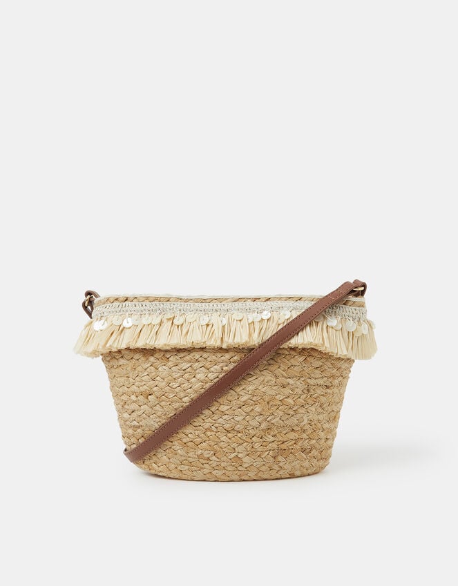 Accessorize Jute Fringe Crossbody Bag