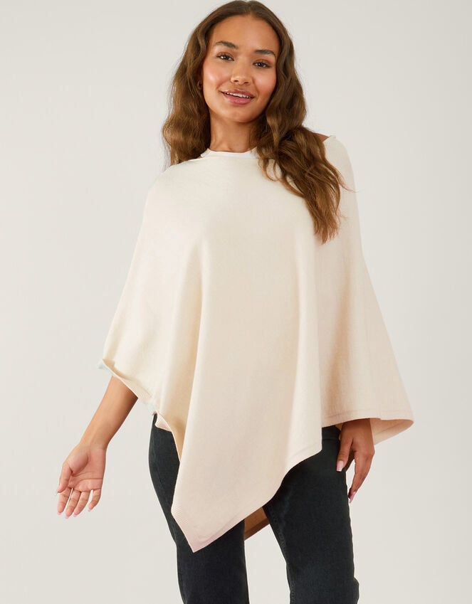 Accessorize Knit Poncho Cream