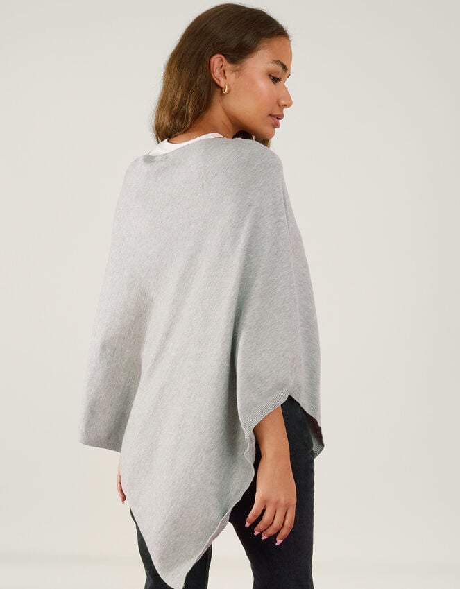 Accessorize Knit Poncho Grey