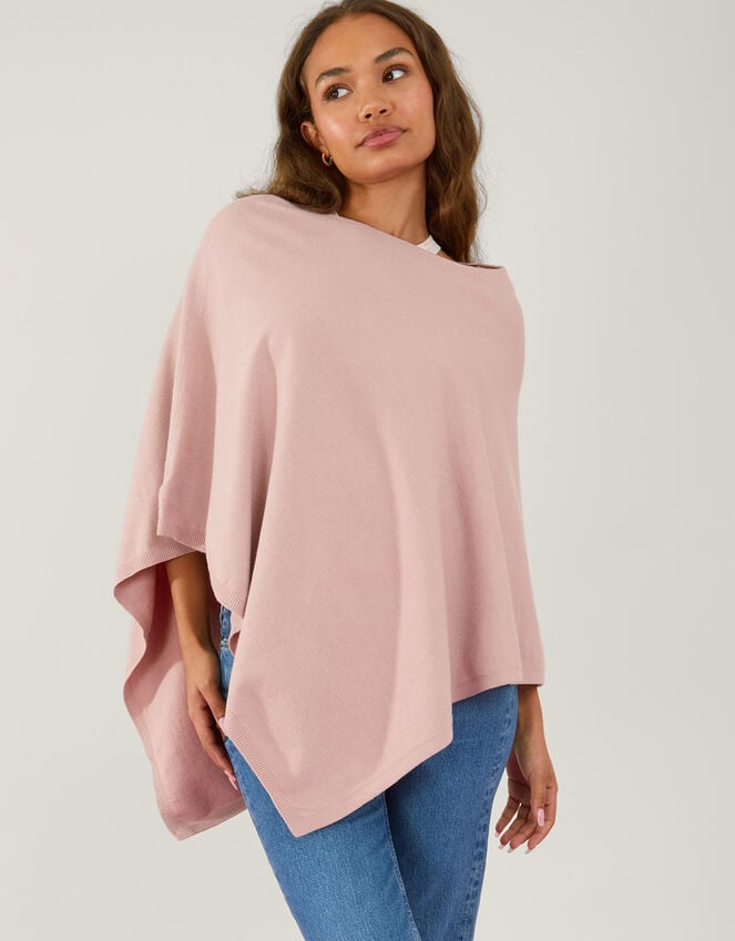Accessorize Knit Poncho Pink