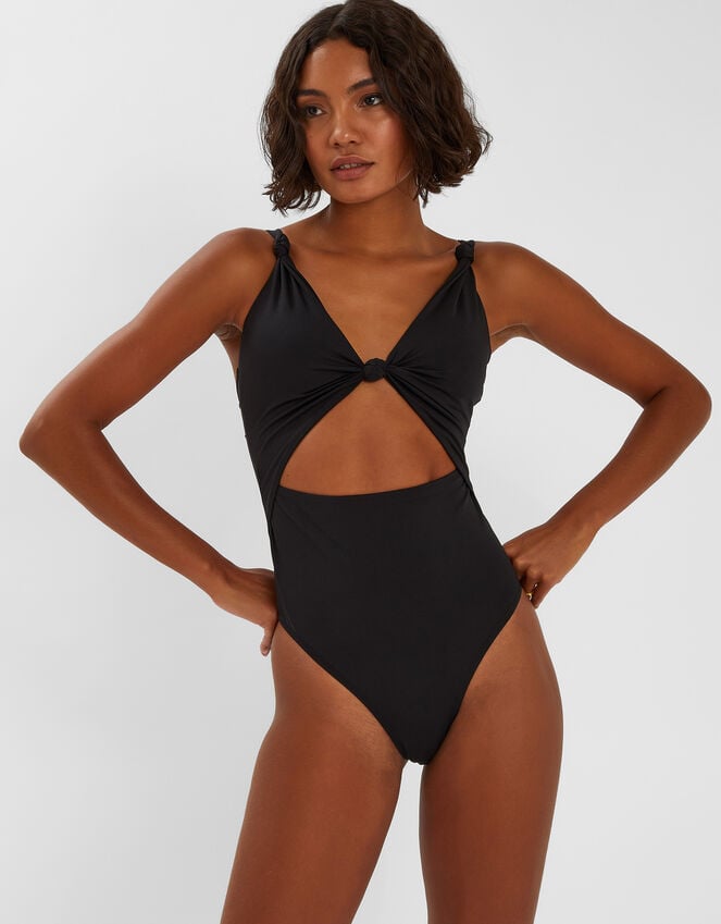 accessorize Knot Cut-Out Swimsuit Black