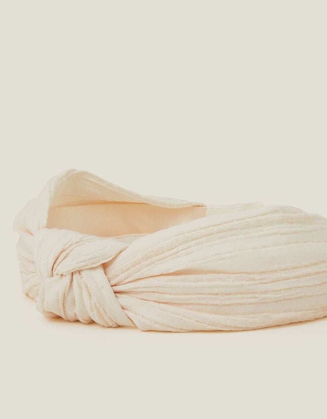 Accessorize Knot Fabric Headband Cream
