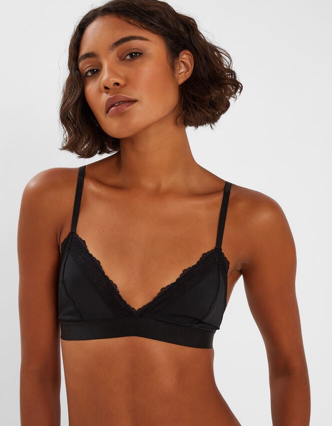 accessorize Lace Trim Bralette Black