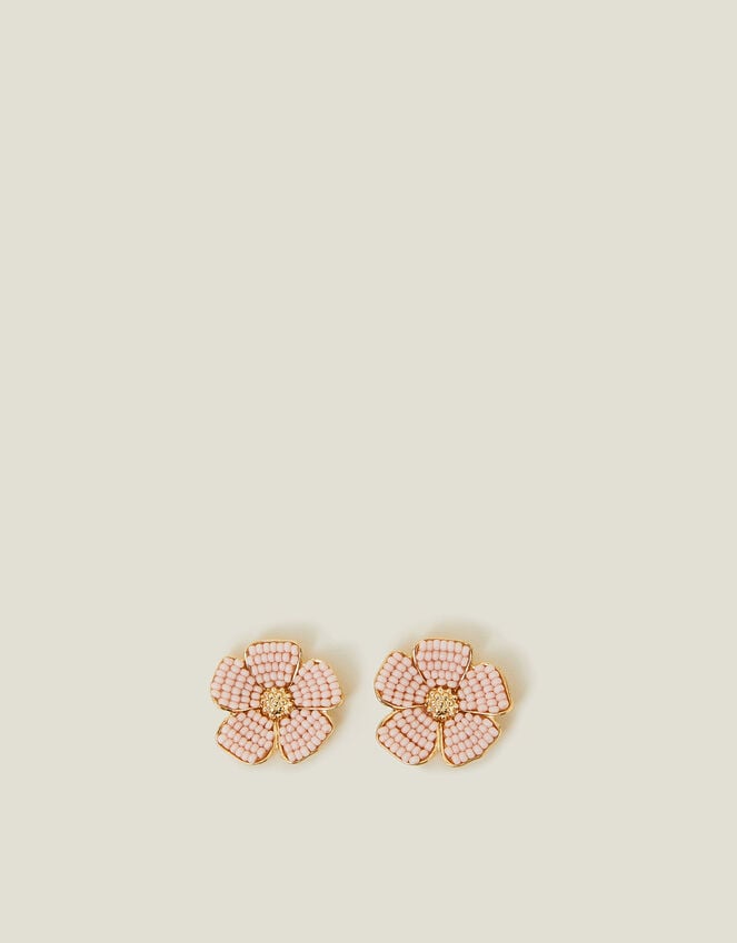 Accessorize Large Beaded Flower Stud Earrings