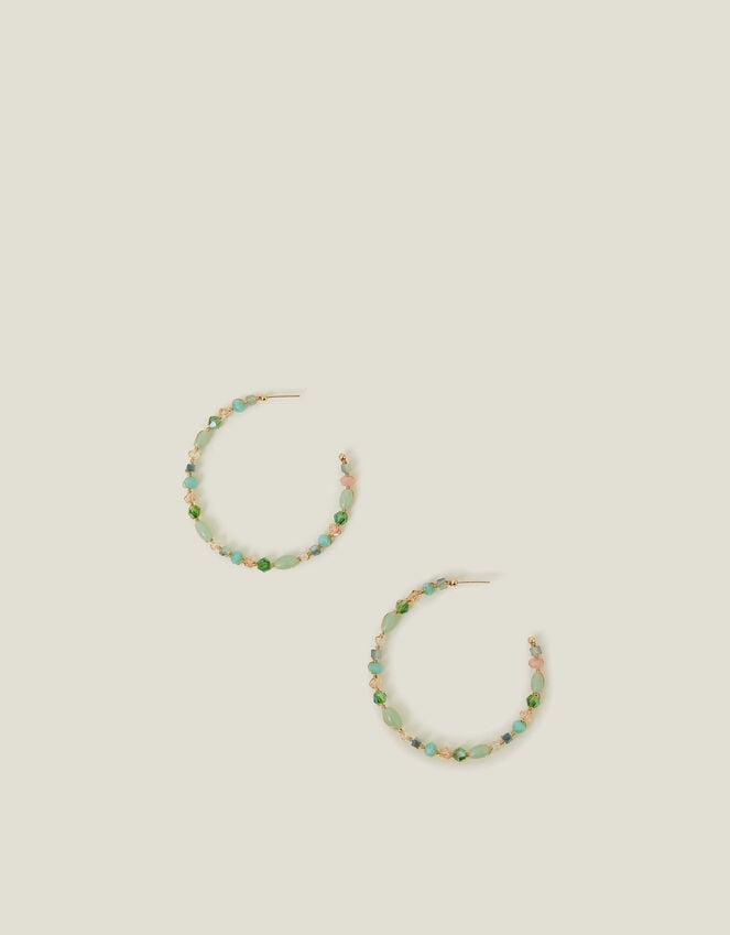 Accessorize Large Beaded Hoop Earrings