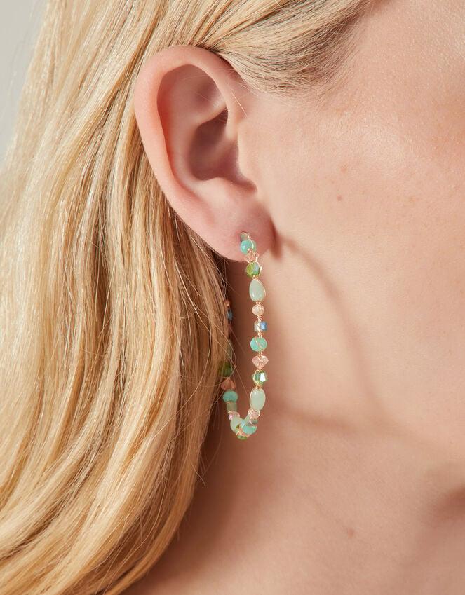 Accessorize Large Beaded Hoop Earrings