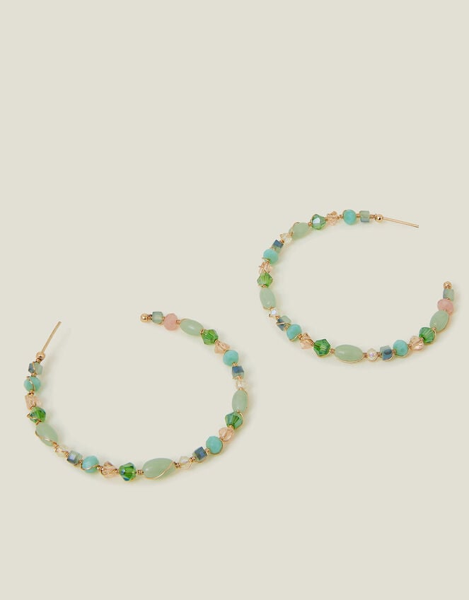 accessorize Large Beaded Hoop Earrings