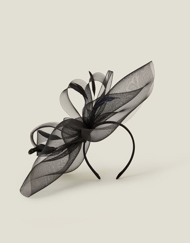accessorize Large Crin Fascinator Black