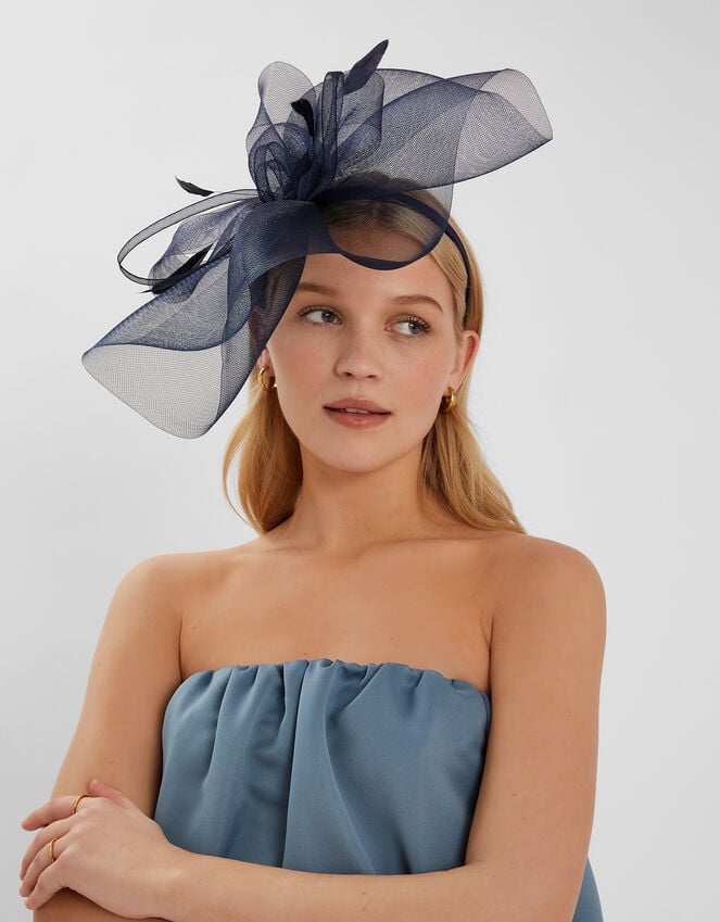 accessorize Large Crin Fascinator Blue
