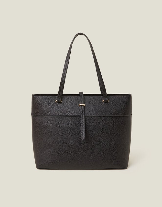 Accessorize Large Faux Leather Tote Bag Black