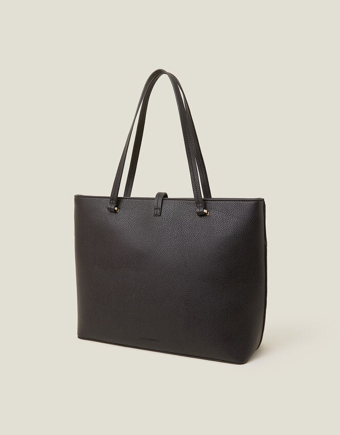 Accessorize Large Faux Leather Tote Bag Black