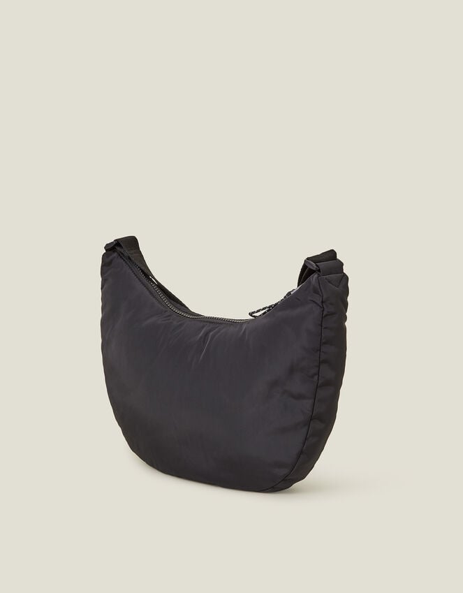 Accessorize Large Floral Quilted Sling Bag Black