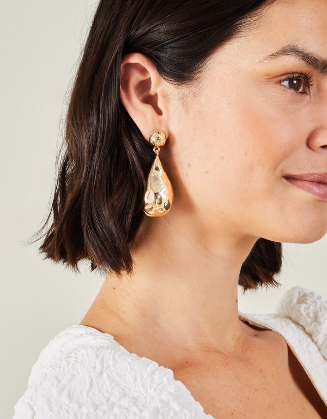 Accessorize Large Hammered Teardrop Earrings