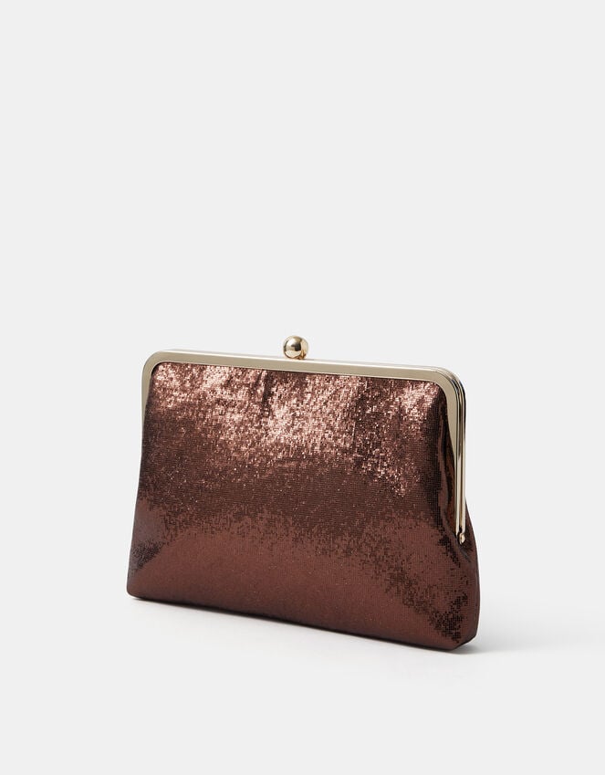Accessorize Large Metallic Clip Frame Clutch Bag