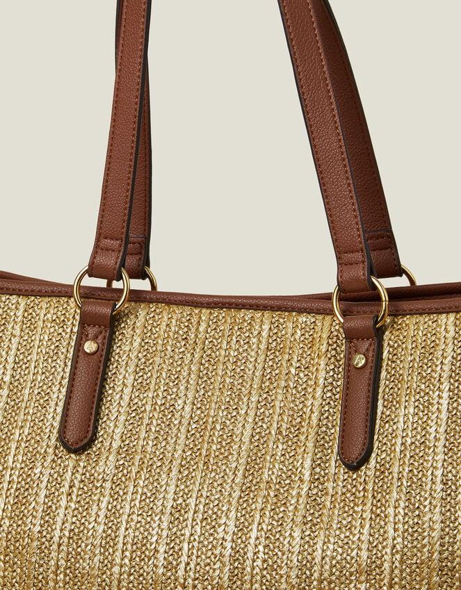 Accessorize Large Metallic Raffia Shopper Bag