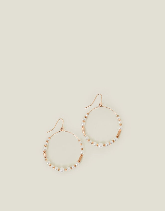 Accessorize Large Pearl Beaded Hoop Earrings