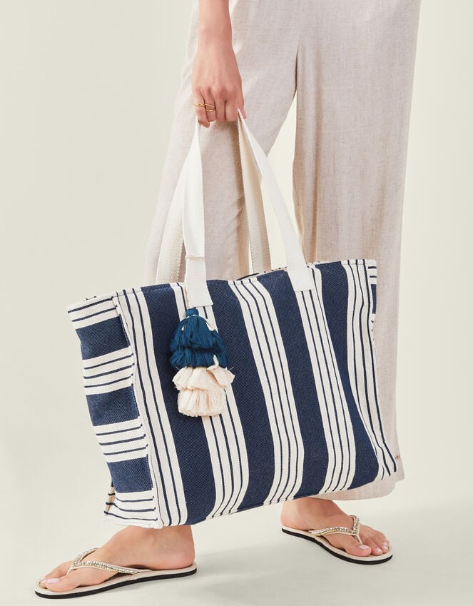 accessorize Large Stripe Beach Bag
