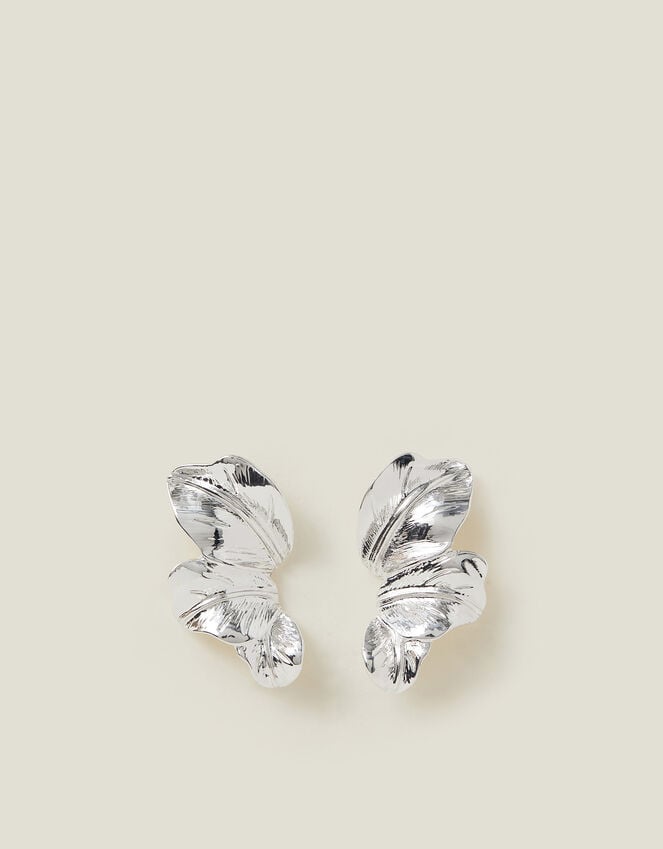 Accessorize Layered Leaf Drop Earrings Silver